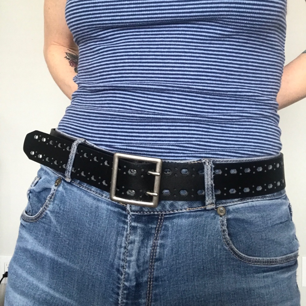 Bonded Leather Black Belt